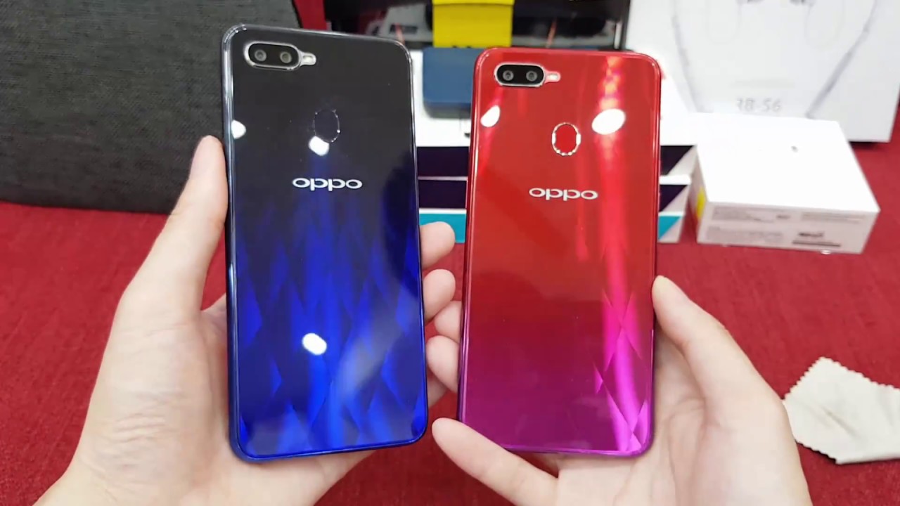 Cận cảnh OPPO F9 Xanh Chạng Vạng và Đỏ Ánh Dương |... - youtube