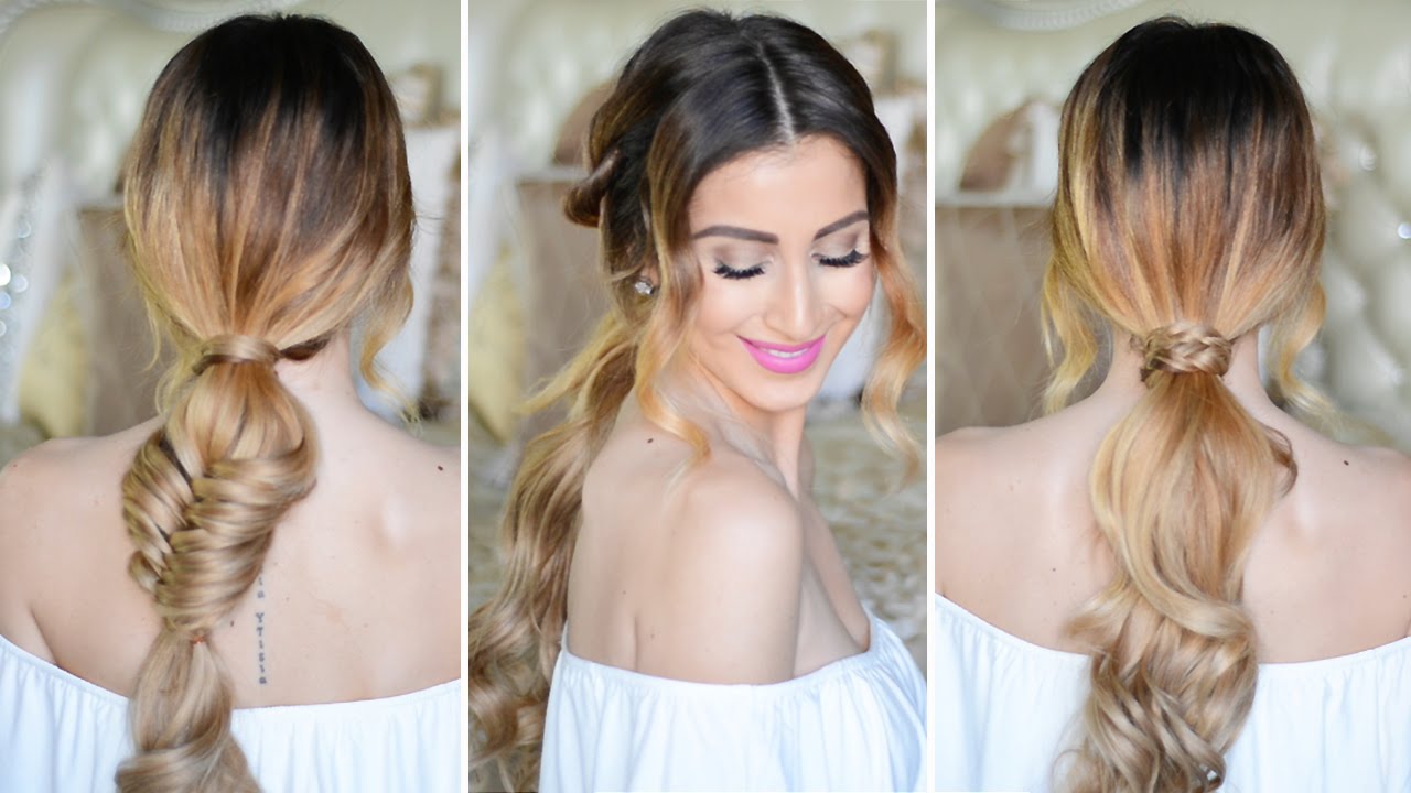 16 Heatless Hairstyles: Braided Ponytails - YouTube