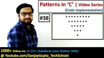 38 | Patterns in C | How to print pattern using C program | C Programming by Sanjay Gupta