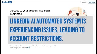 LinkedIn AI Automated system restricting accounts.