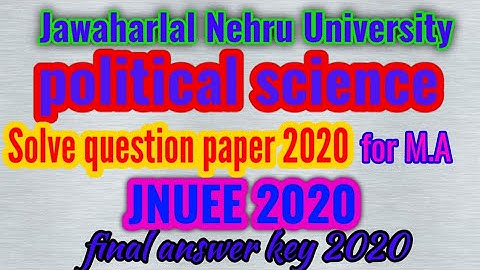 political science question paper of JNU entrance exam 2020 for M.A