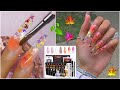 How To Cute Fall Polygel Glitter Encapsulated Ombre Glass Nails Step by Step using BURANO Deluxe Kit