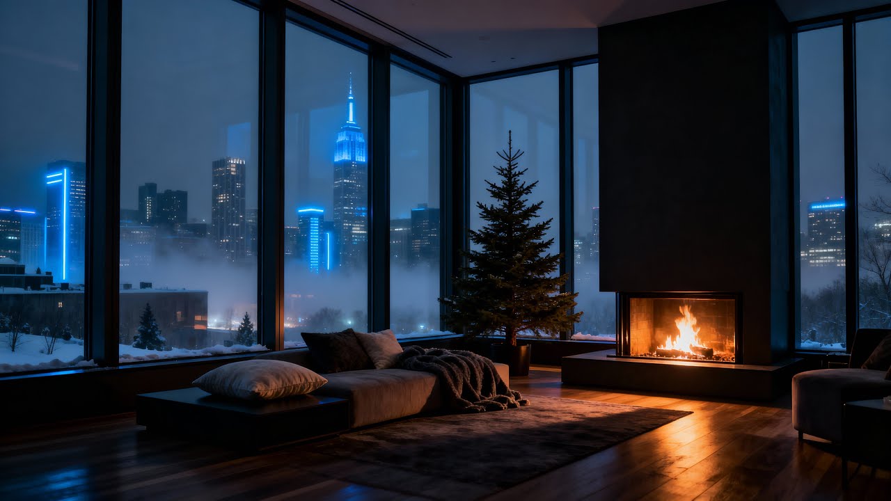 View of Scandinavia house night snow Stock Photos and Images