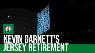 Kevin Garnett's jersey retirement ceremony | Number 5 raised into the rafters at TD Garden