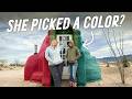 Adalis color choice for the superadobe dome