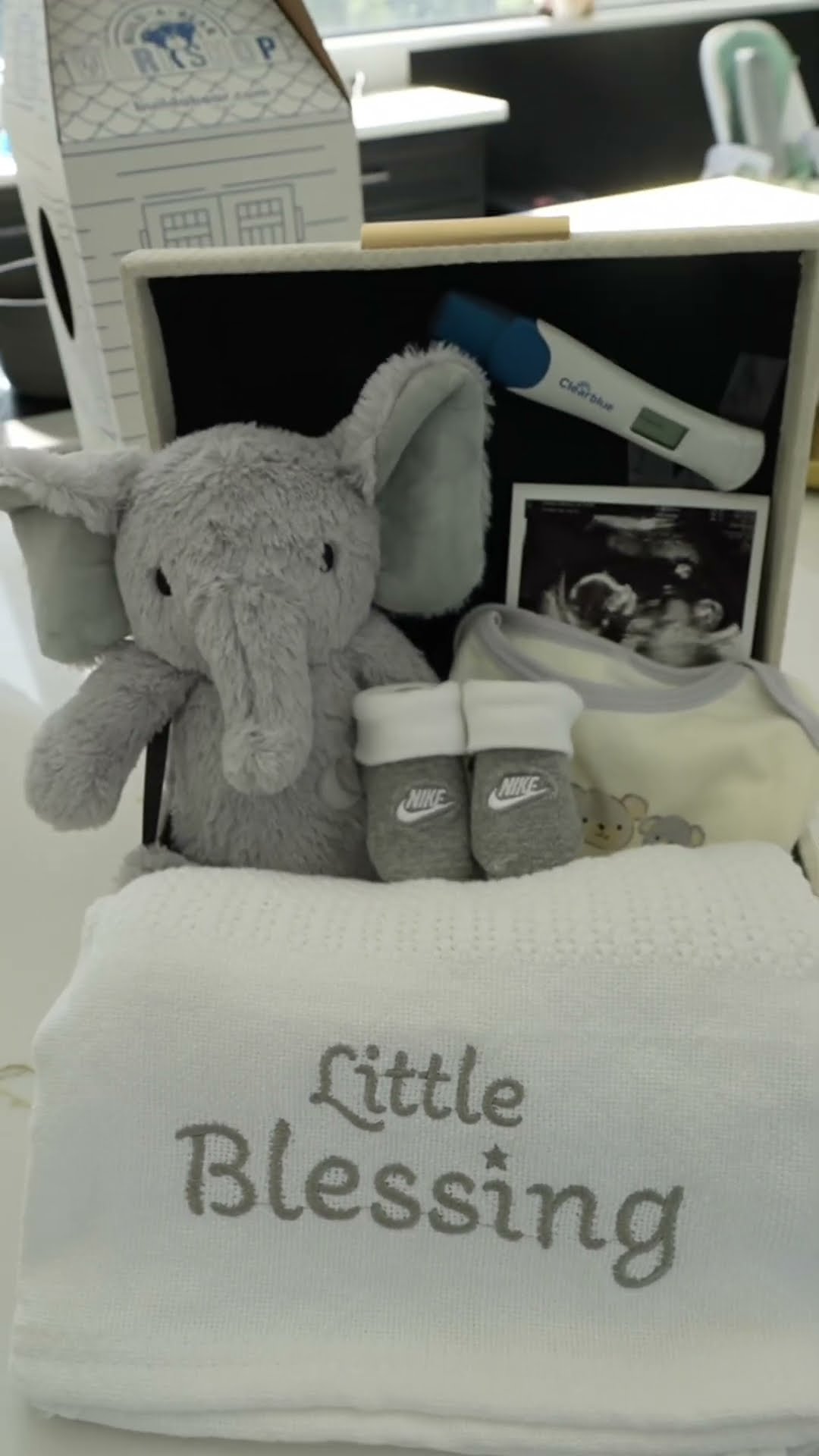 Mom makes cute basket to surprise dad with pregnancy #shorts