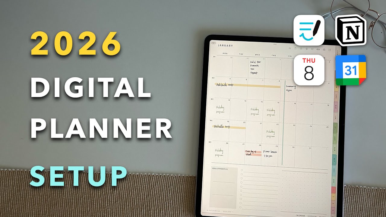 My 2026 Digital Planner Setup - Goodnotes + Notion & Calendar Sync ...