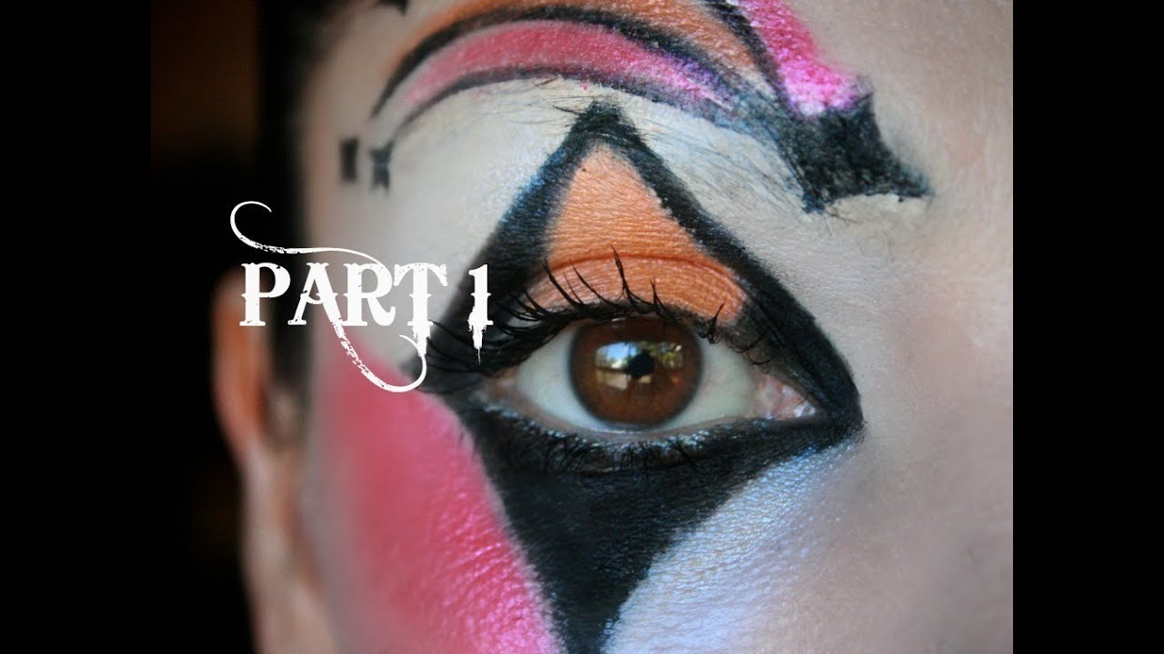 Harlequin makeup tutorial PART 1 - YouTube