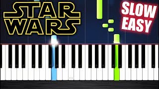 Star Wars - Main Theme - SLOW EASY Piano Tutorial by PlutaX chords