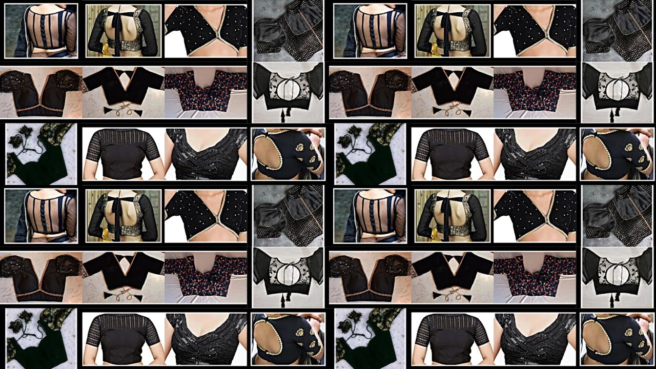 black blouse design l latest black color blouse design ll black color ...