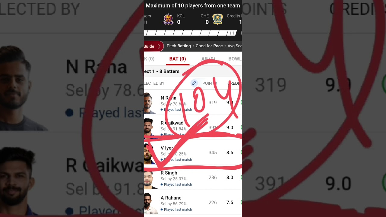 KOL vs CSK Dream11 Team || KOL vs CSK Dream11 Prediction || Tata IPL 33st Match KOL vs CSK Dream11