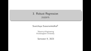 Lecture 3-1 Intro to robust regression