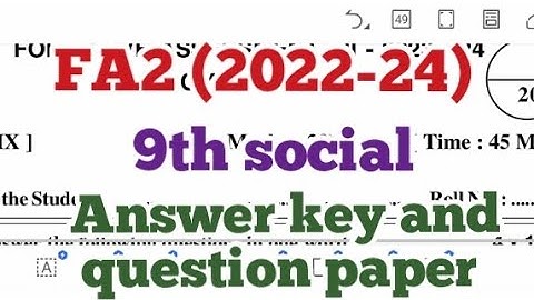 FA2 (2023-24)/9th social answer key and question paper