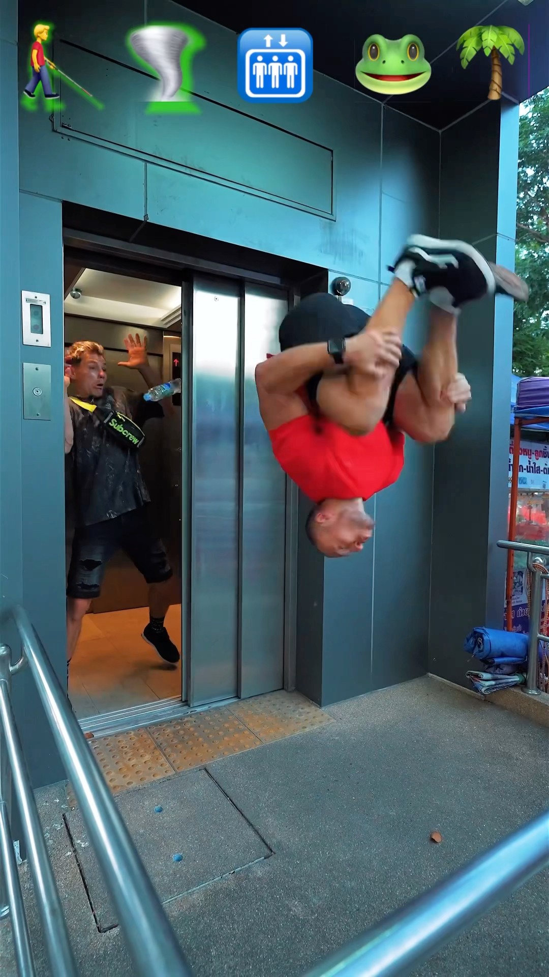 Stunts with Emojis pt.102??#kiryakolesnikov #prank #funny #comedy #stunt #parkour #flip