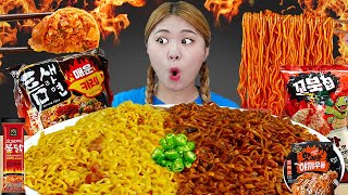 MUKBANG Spicy🔥 Fire Noodles and Japanese Yaki soba by HIU 하이유