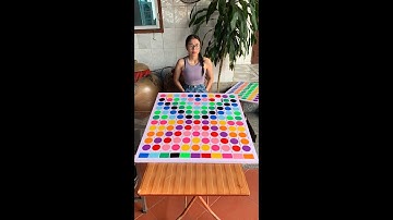 Fun game solving color ball puzzle in real life brain teaser