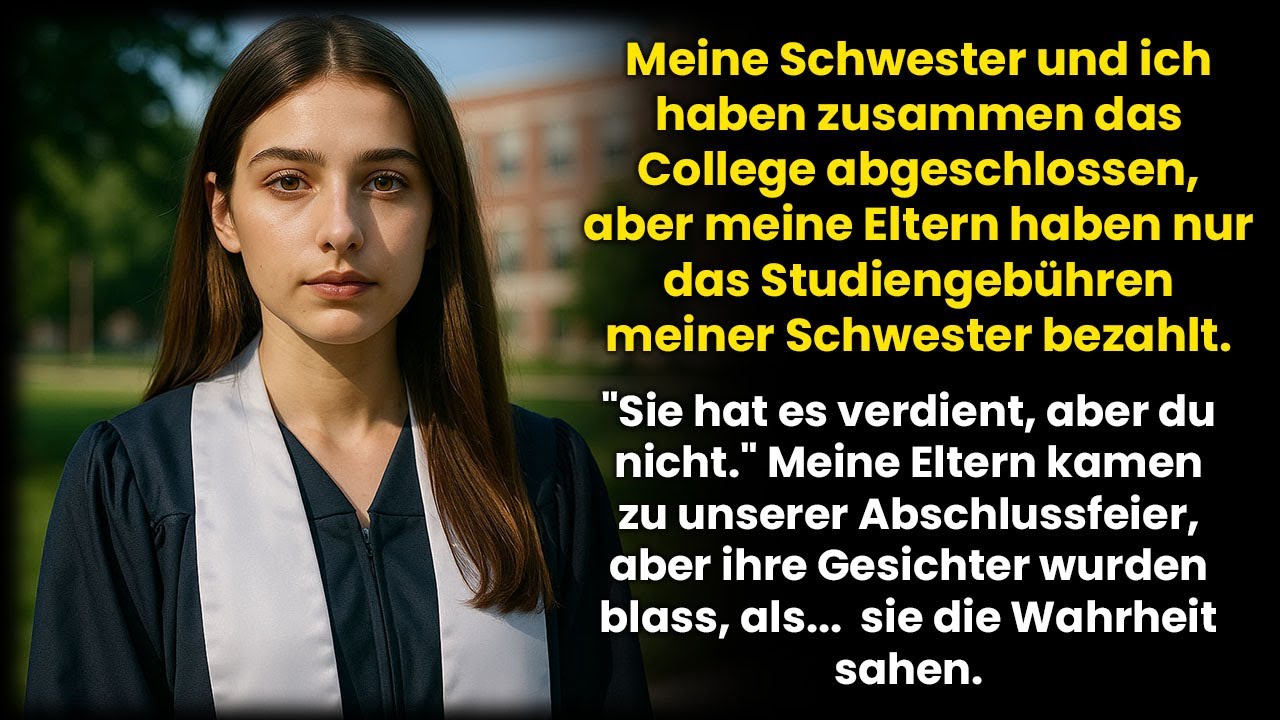 Meine Eltern zahlten das Studium meiner Schwester – bei meinem Abschluss wurden sie blass