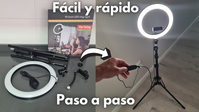 Aro De Luz Led 20cm + Soporte Para Celular + Trípode 2 M 