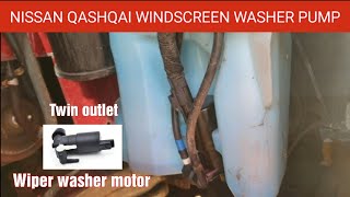 How to Change a Faulty Windscreen Washer Jet Pump on Nissan Qashqai. Nissan Windscreen Washer Motor.
