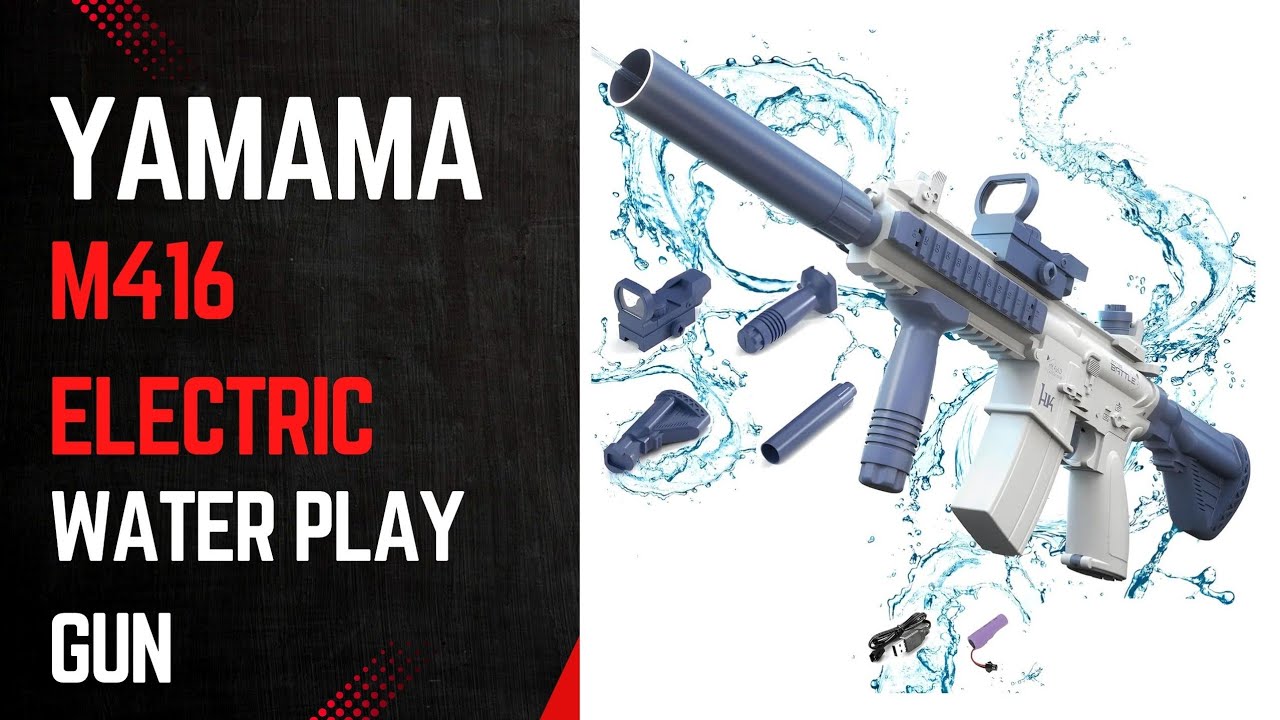 YAMAMA M416 Electric Water Gun | Automatic Water Spray Gun | High Pressure Water Play Gun 