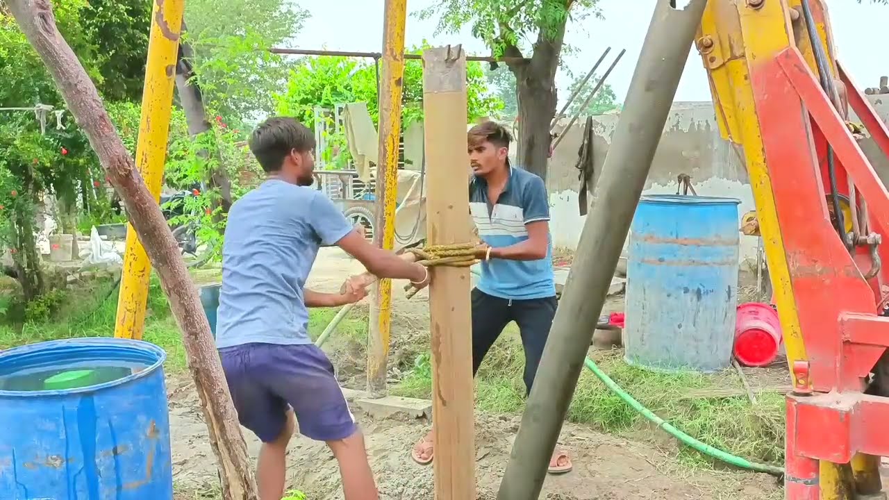 200 feet Deep Borewell inside house with boring machine in punjab village | Borewell Drilling |