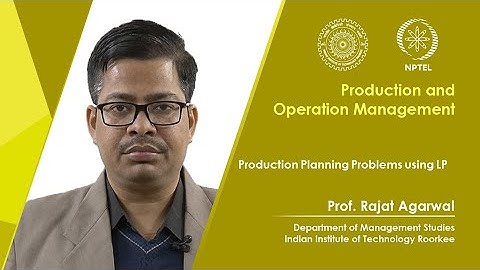 Lec 34-Production Planning Problems using LP