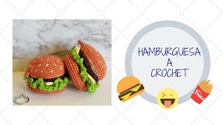 Hamburguesa a crochet para llavero/ paso a paso