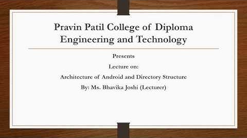 Architecture of Android  and Directory Structure