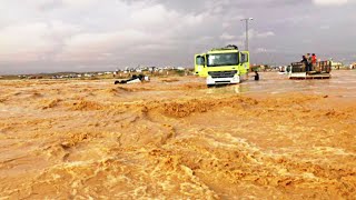 Flooding in Rabigh, desert storm North of Mecca, Saudi Arabia. Natural Disasters. Weather  #Shorts