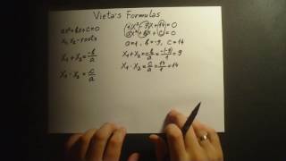 Vieta's Formulas for quadratic equation and guessing roots -  high school algebra