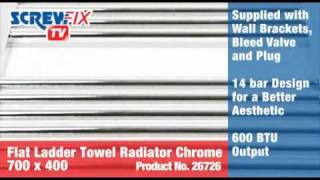 Screwfix Flat Ladder Towel Radiator Chrome 700 x 400mm