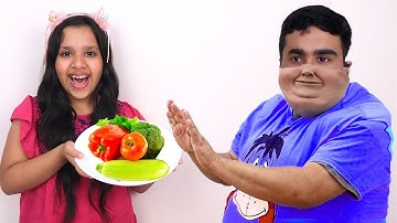 شفا تعلم بابا الأكل الصحي !!