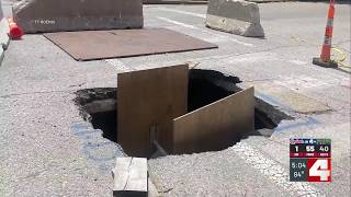 Repair work leaves hole at Central West End intersection for months