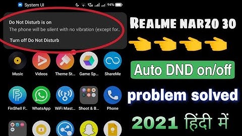 Automatically do not disturb turn on problem solved.. | Realme narzo 30 dnd problem