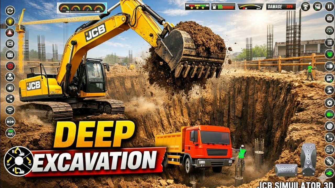 JCB Deep Excavation for Foundation | Construction Simulator Gems 3D Gameplay