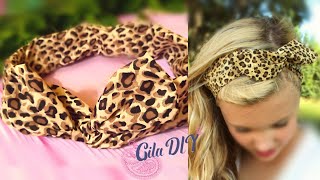 How to Make DIY Retro Wired Headband\ Bandana Leopard Print Wired Headband\Повязка на голову