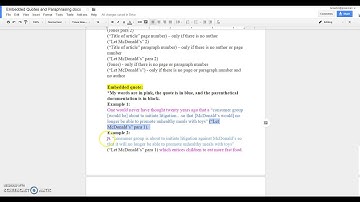 Parenthetical Documentation, Embedding Quotes, and Paraphrasing