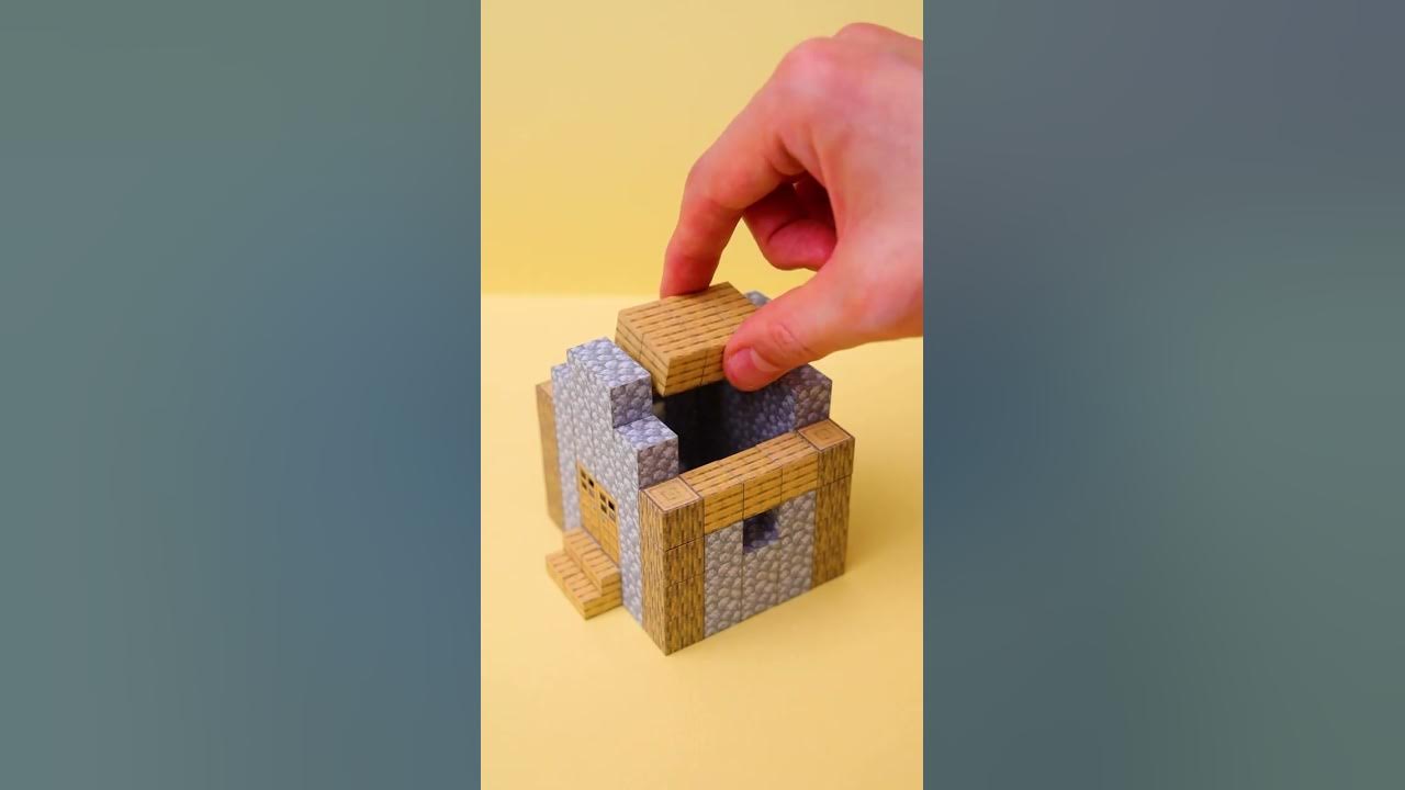 Minecraft House / Magnetic Papercraft #shorts Minecraft House / Magnetic Papercraft #shorts