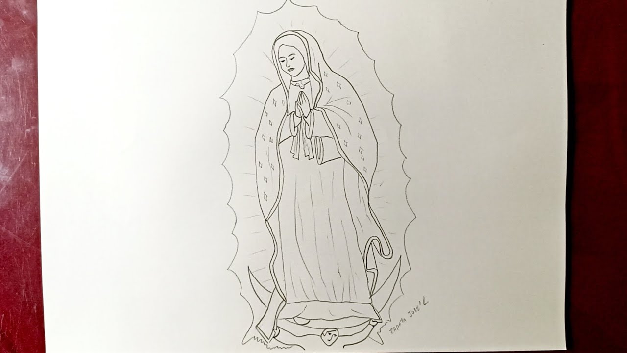 Cómo Dibujar la Virgen de Guadalupe How to Draw a Virgin of Guadalupe