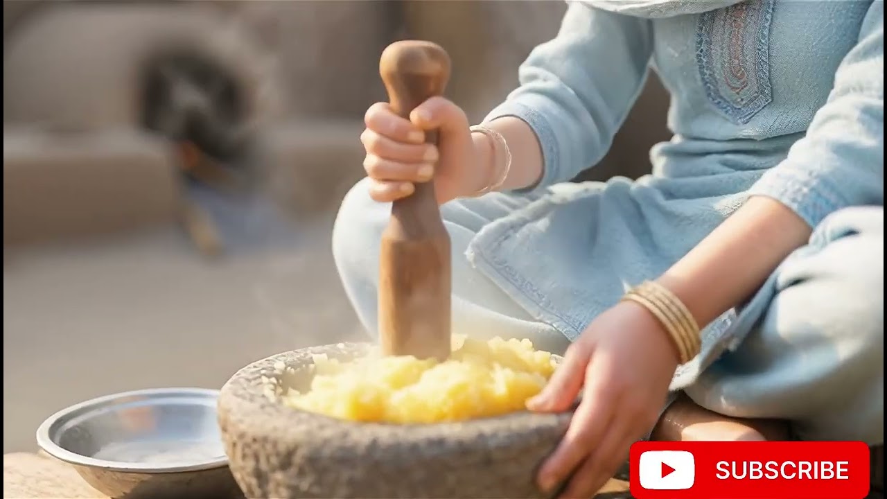 "Miniature Magic: Traditional Village Alo Paratha Recipe | Tiny Kameez Shalwar Cooking Series"