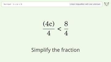 Solving Linear Inequalities: 1+4c is Smaller Than 9