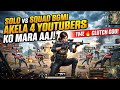 Solo vs Squad BGMI , Akela 4 YouTubers ko Mara Aaj 1vs4