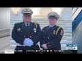 First responders show support for family of deceased volunteer firefighter Adam Johnson