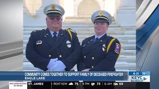 First responders show support for family of deceased volunteer firefighter Adam Johnson