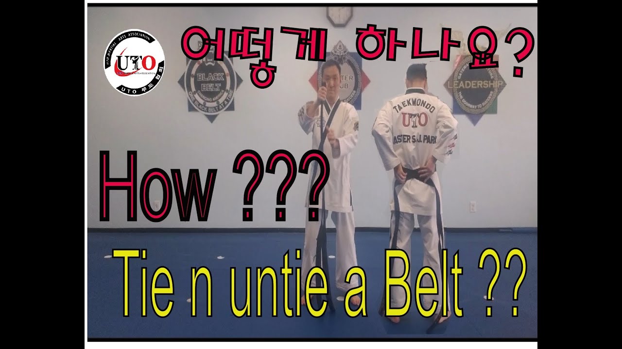 How to tie a Taekwondo korea belt Karate belt double belt easily untie