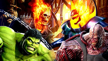 Ghost Rider & Hulk vs Dormammu & Nemesis (Hardest AI CPU) - Marvel vs Capcom Infinite