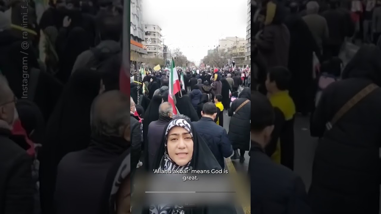 امرأة إيرانية تشرح معنى "الله أكبر" للأمريكيين، وسط انفجار في إيران | AJ #shorts