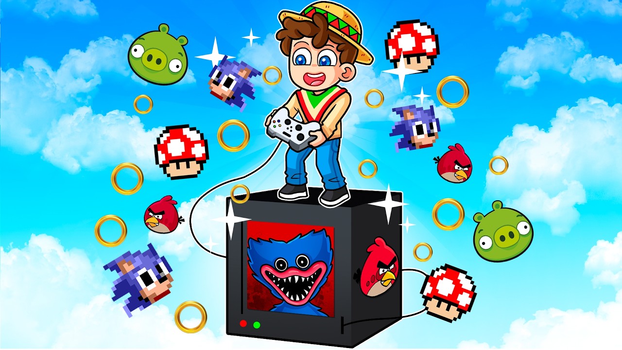 ¡Minecraft PERO es 1 BLOQUE de VIDEOJUEGOS! 😮🎮🕹️💥 SILVIOGAMER MINECRAFT PERO