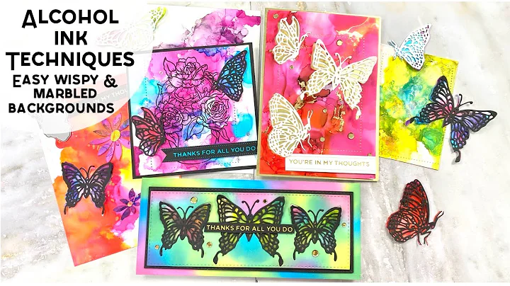 Using Alcohol Inks To Create Wispy & Marbled Backg...
