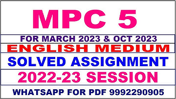 mpc 5 solved assignment 2022-23 in english | mpc 5 solved assignment 2022-23 | mpc 5 2023
